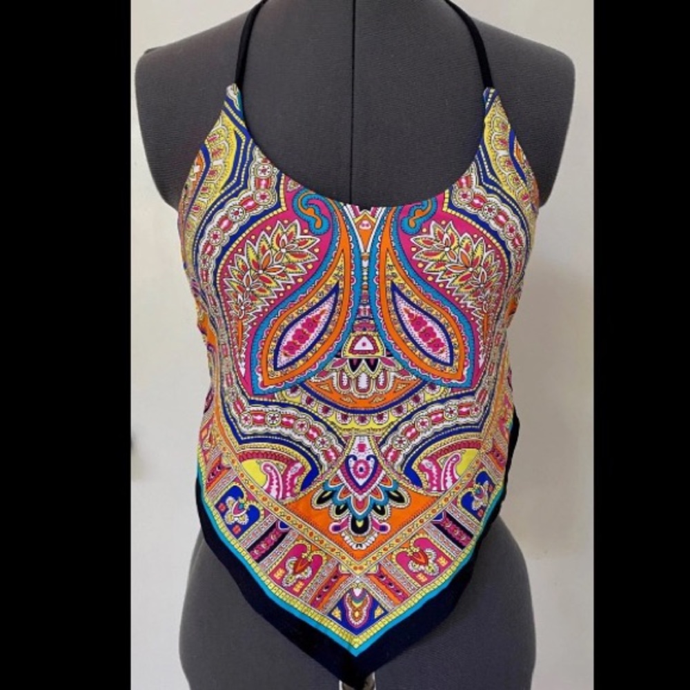 Trina Turk Multicolor Paisley Print Women’s Bikini Top